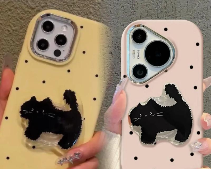 苹果手机壳黑猫银色款有何特点？
